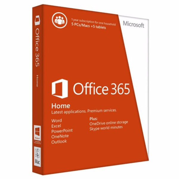 Office 365 Home - 32/64 Bit - 1 Yr. (5 PC or Mac)
